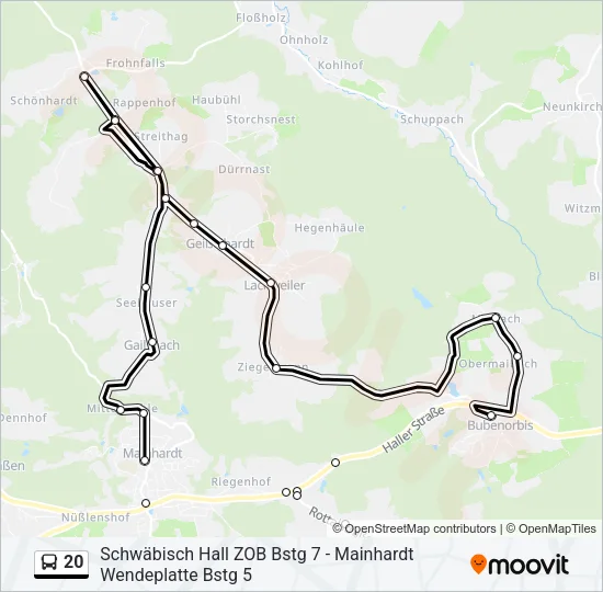20 Bus Line Map