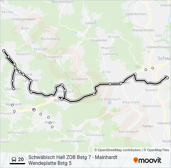 20 Bus Line Map