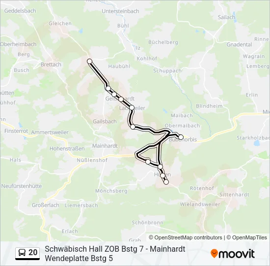 20 Bus Line Map
