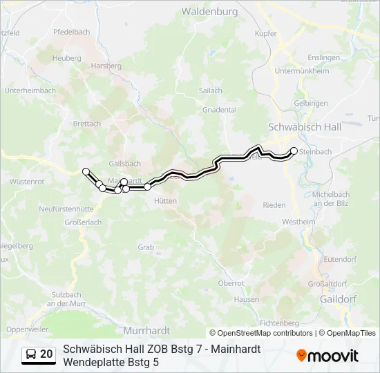 20 Bus Line Map