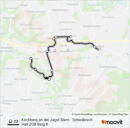 23 Bus Line Map