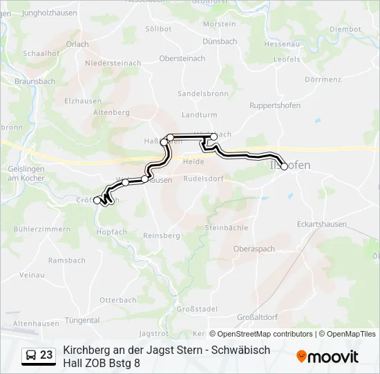 23 Bus Line Map