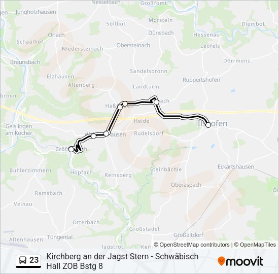 23 Bus Line Map