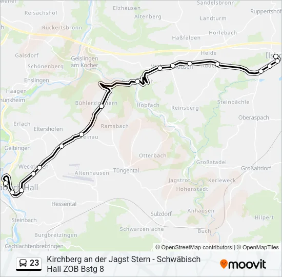 23 Bus Line Map