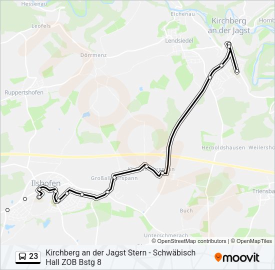 23 Bus Line Map