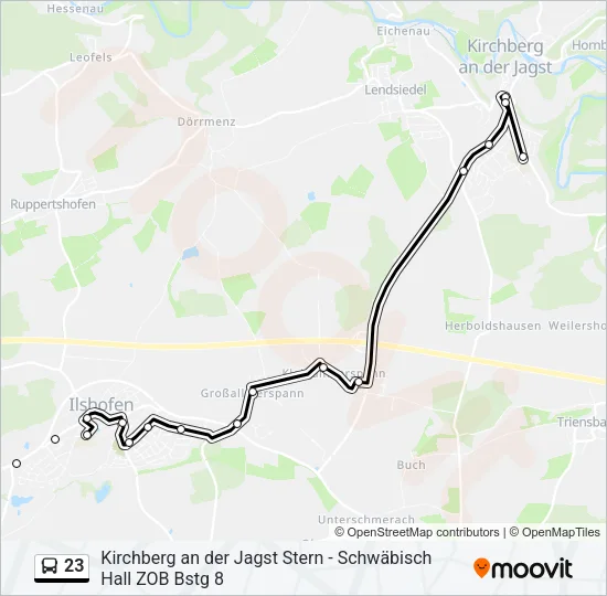23 Bus Line Map