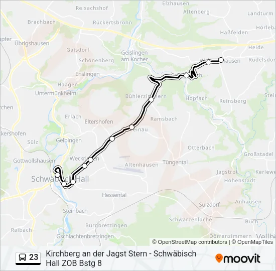 23 Bus Line Map