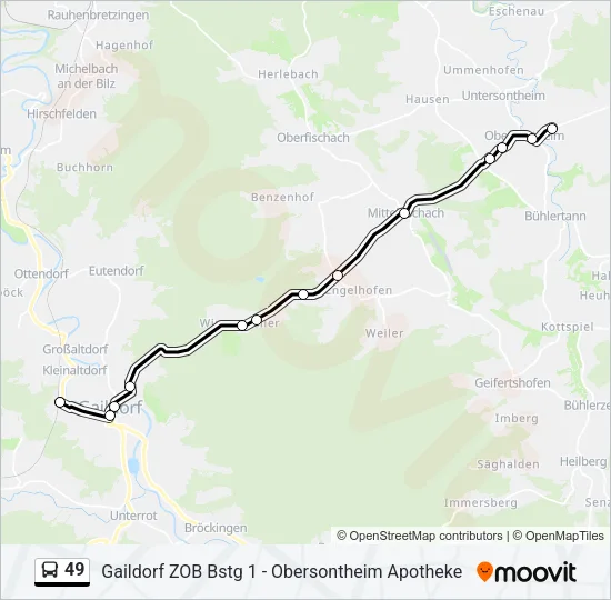 49 Bus Line Map