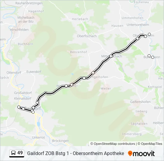 49 Bus Line Map