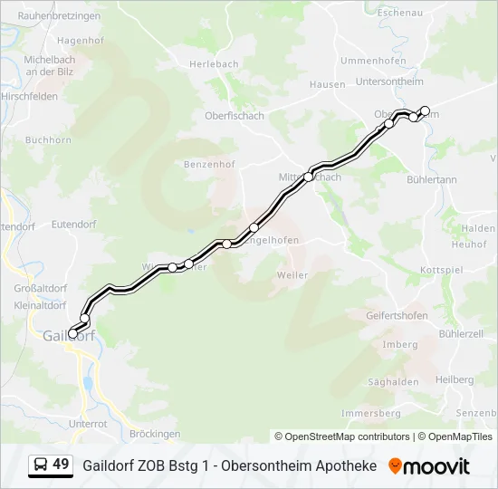 49 Bus Line Map