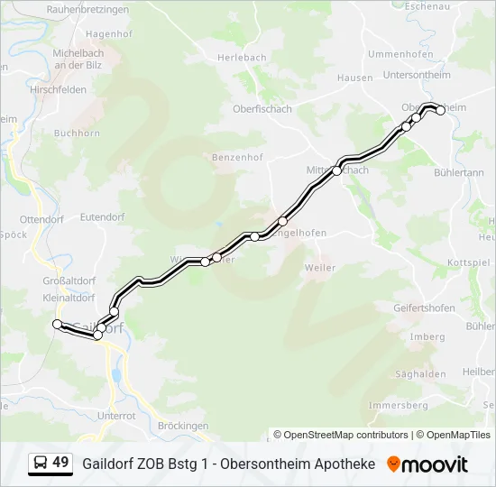 49 Bus Line Map