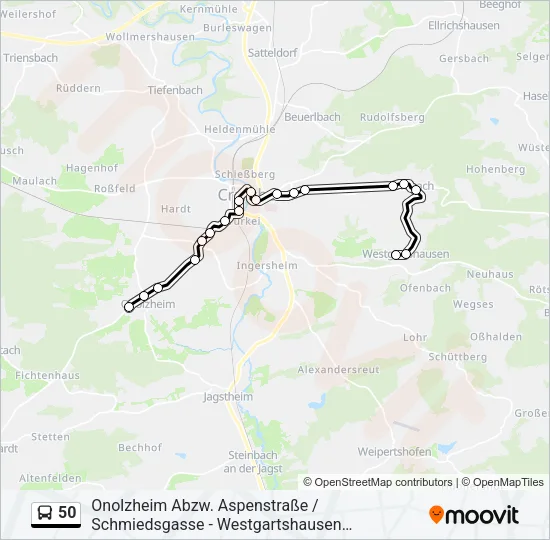 50 Bus Line Map