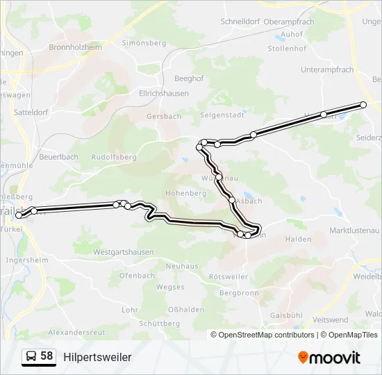 58 Bus Line Map