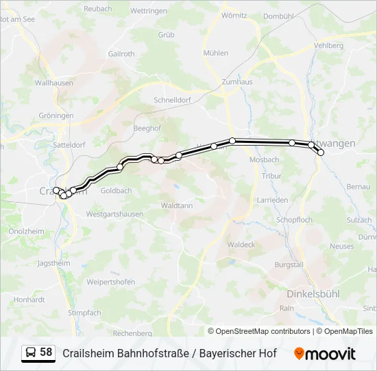 58 Bus Line Map