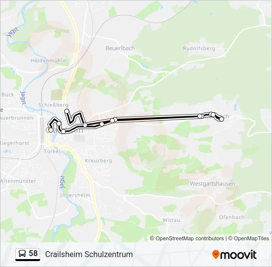 58 Bus Line Map