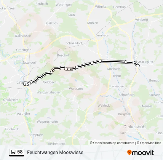 58 Bus Line Map