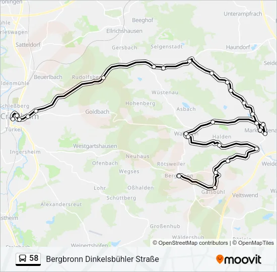 58 Bus Line Map