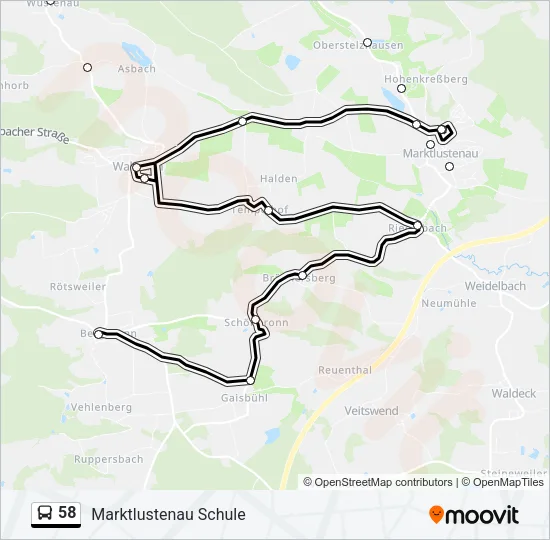 58 Bus Line Map