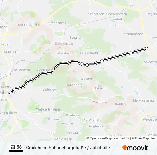 58 Bus Line Map