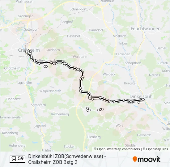 59 Bus Line Map