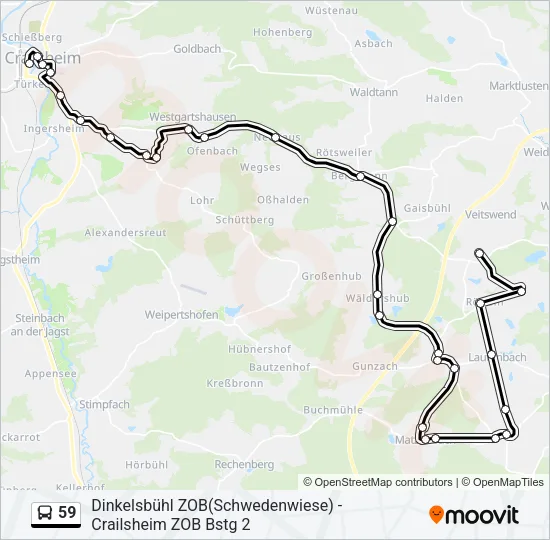 59 Bus Line Map