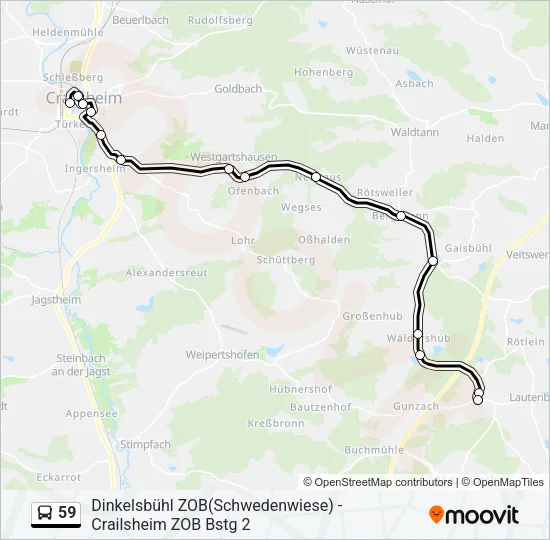 59 Bus Line Map