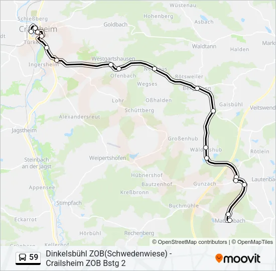 59 Bus Line Map