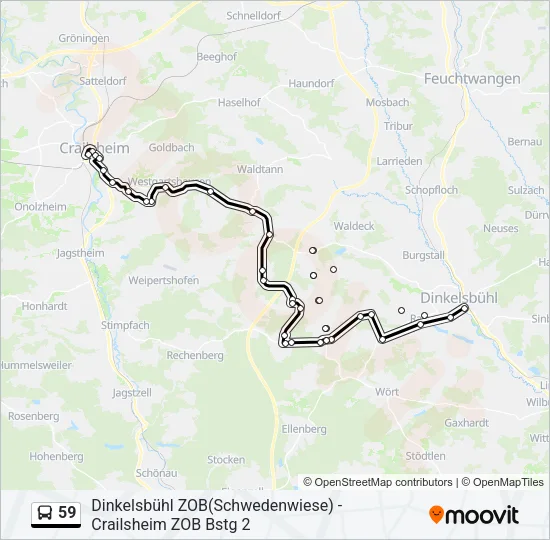 59 Bus Line Map