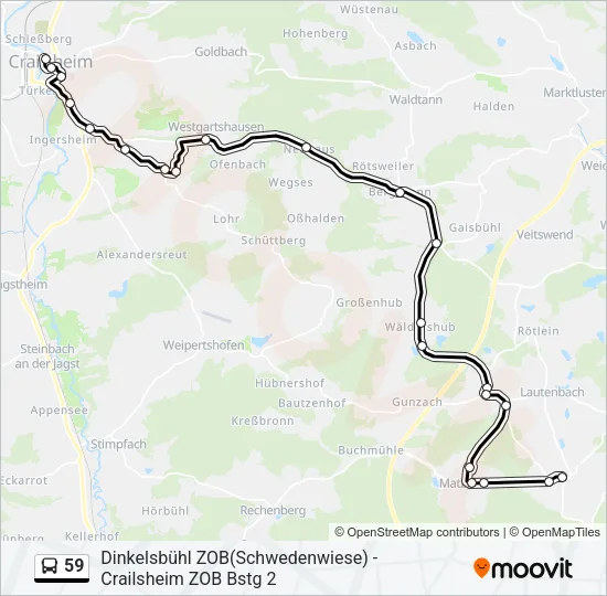 59 Bus Line Map