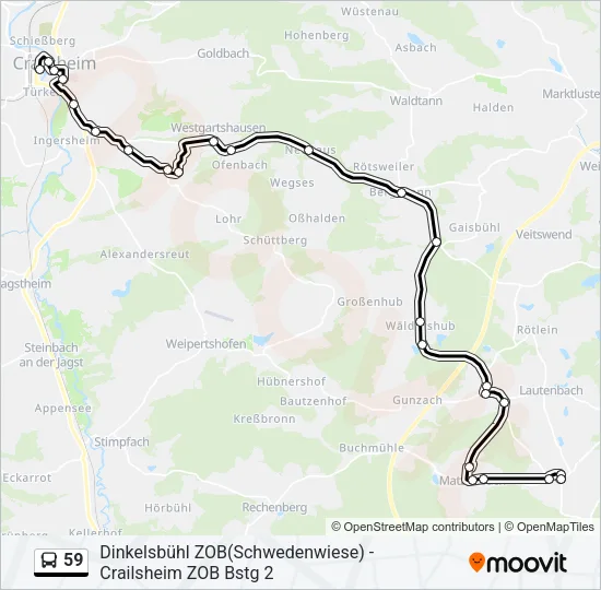 59 Bus Line Map