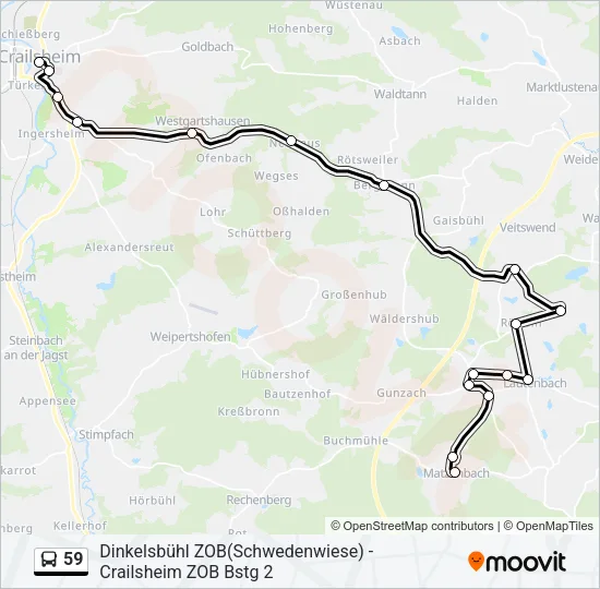 59 Bus Line Map