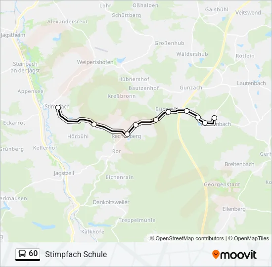 60 Bus Line Map