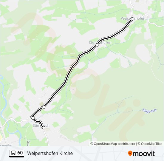 Автобус 60: карта маршрута