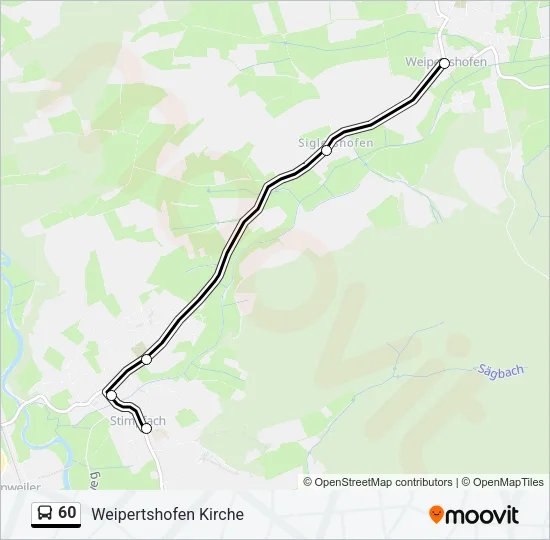 60 Bus Line Map
