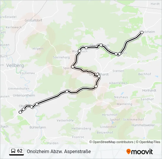 62 Bus Line Map