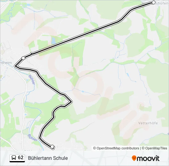 62 Bus Line Map