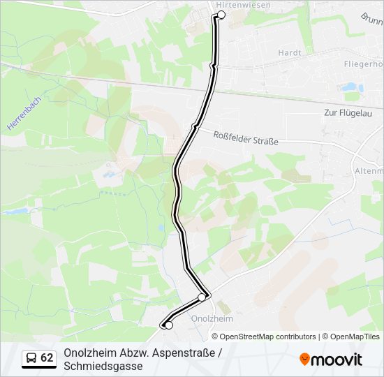 Автобус 62: карта маршрута