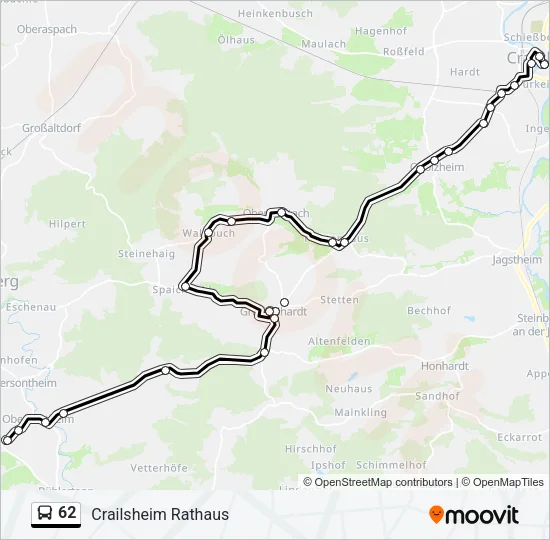 62 Bus Line Map