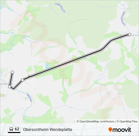 62 Bus Line Map