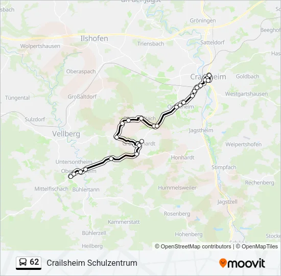 62 Bus Line Map