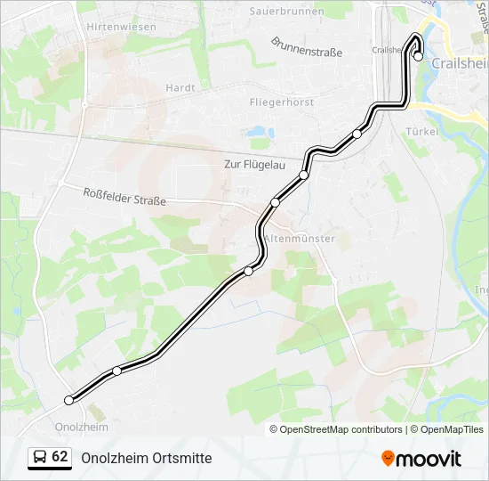 62 Bus Line Map