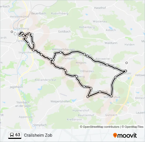 63 Bus Line Map
