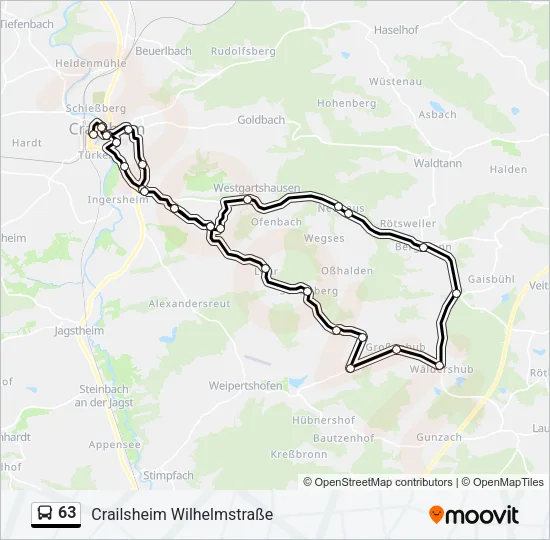 63 Bus Line Map