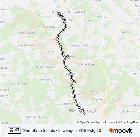 67 Bus Line Map
