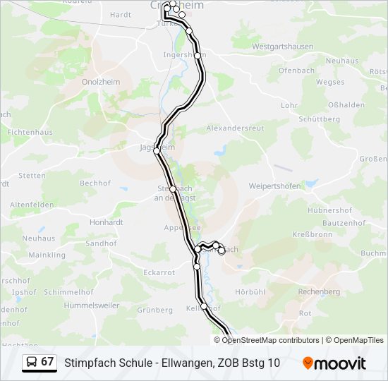 67 Bus Line Map