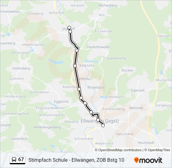 67 Bus Line Map