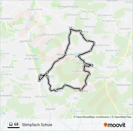 68 Bus Line Map