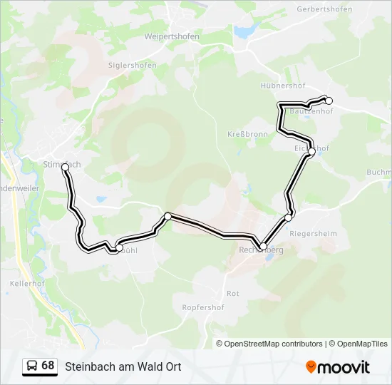68 Bus Line Map