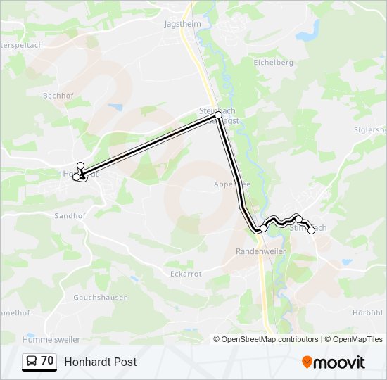 70 Bus Line Map