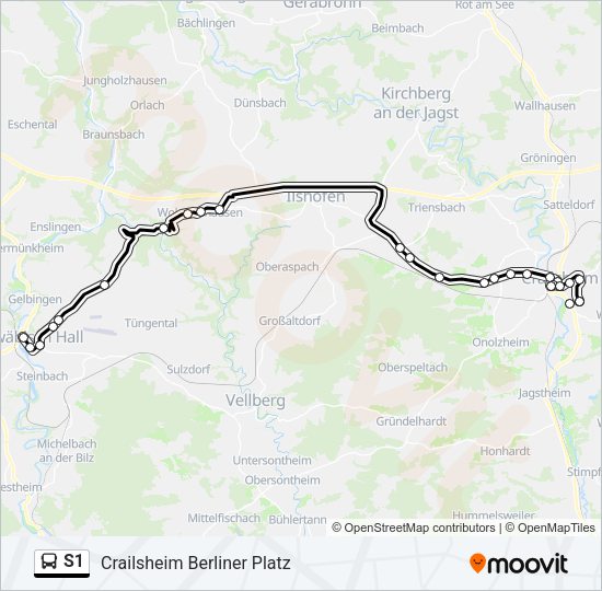 S1 Bus Line Map